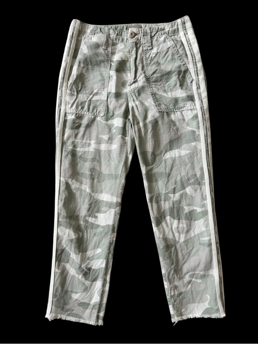 MOTHER The Shaker Chop Crop Fray Desert Print Camo Pants Size 24